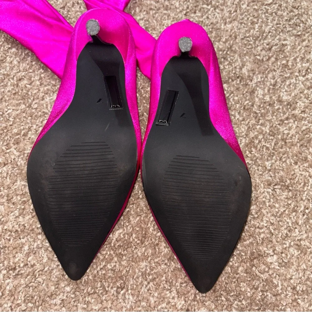 AKIRA Hot Pink Over-the-Knee Stiletto Boots